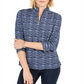 Karen Scott Women's Zip Neck Pullover Blue Size Small