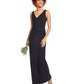 Adrianna Papell Women's Spaghetti Strap Full-Length Pencil Formal Dress Blue Size 14