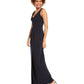 Adrianna Papell Women's Spaghetti Strap Full-Length Pencil Formal Dress Blue Size 14