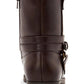 Style Company Womens Brown Buckle Accent Padded State Round Toe Block Heel Zip-up Booties 9.5 M