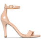 Material Girl Women's Blaire Open Toe Ankle Strap Classic Pumps Beige Size 8 W