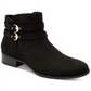 Charter Club Women's  Buckle Accent Cushioned Jaimee Almond Toe Block Heel Zip-up Booties Black Size 5 M -