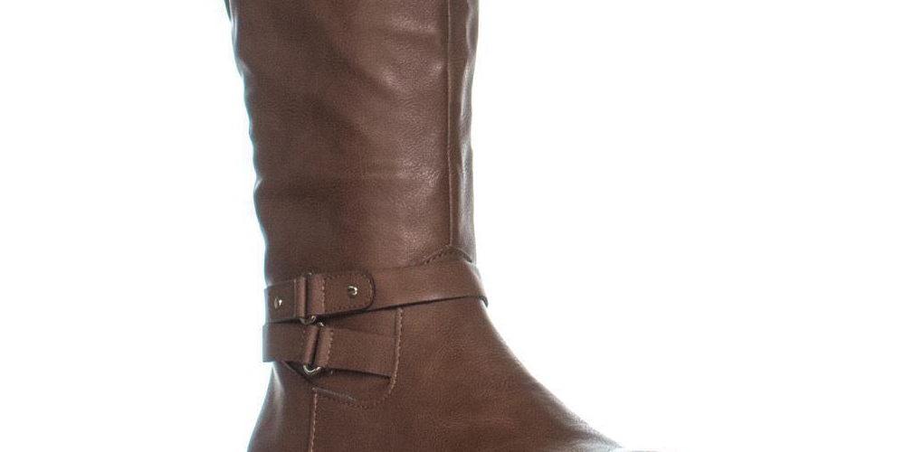 Style & Co. Women's Kindell Faux Leather Riding Boots Tan Size 5 M