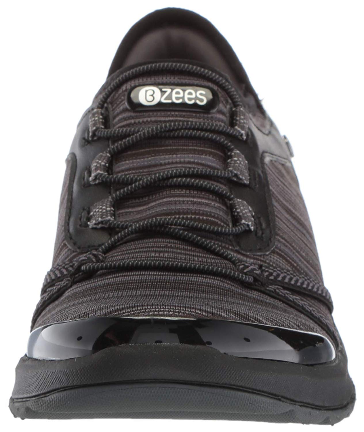 BZees Women's Ginger Fabric Low Top Pull on Fashion Sneakers Black Size 7 M