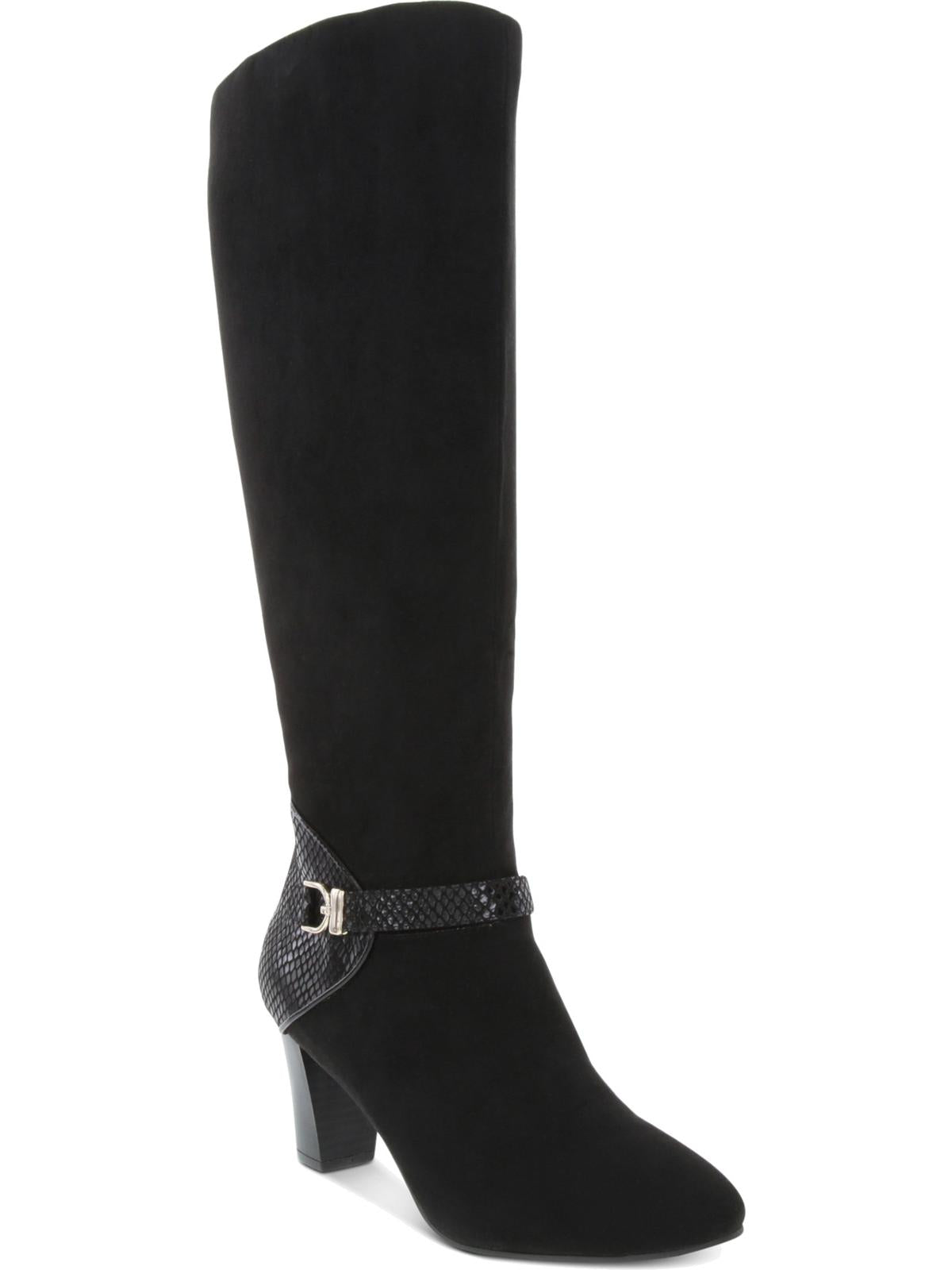 Karen Scott Women's Sharonn Faux Suede Knee High Dress Boots Black Size 7.5 M