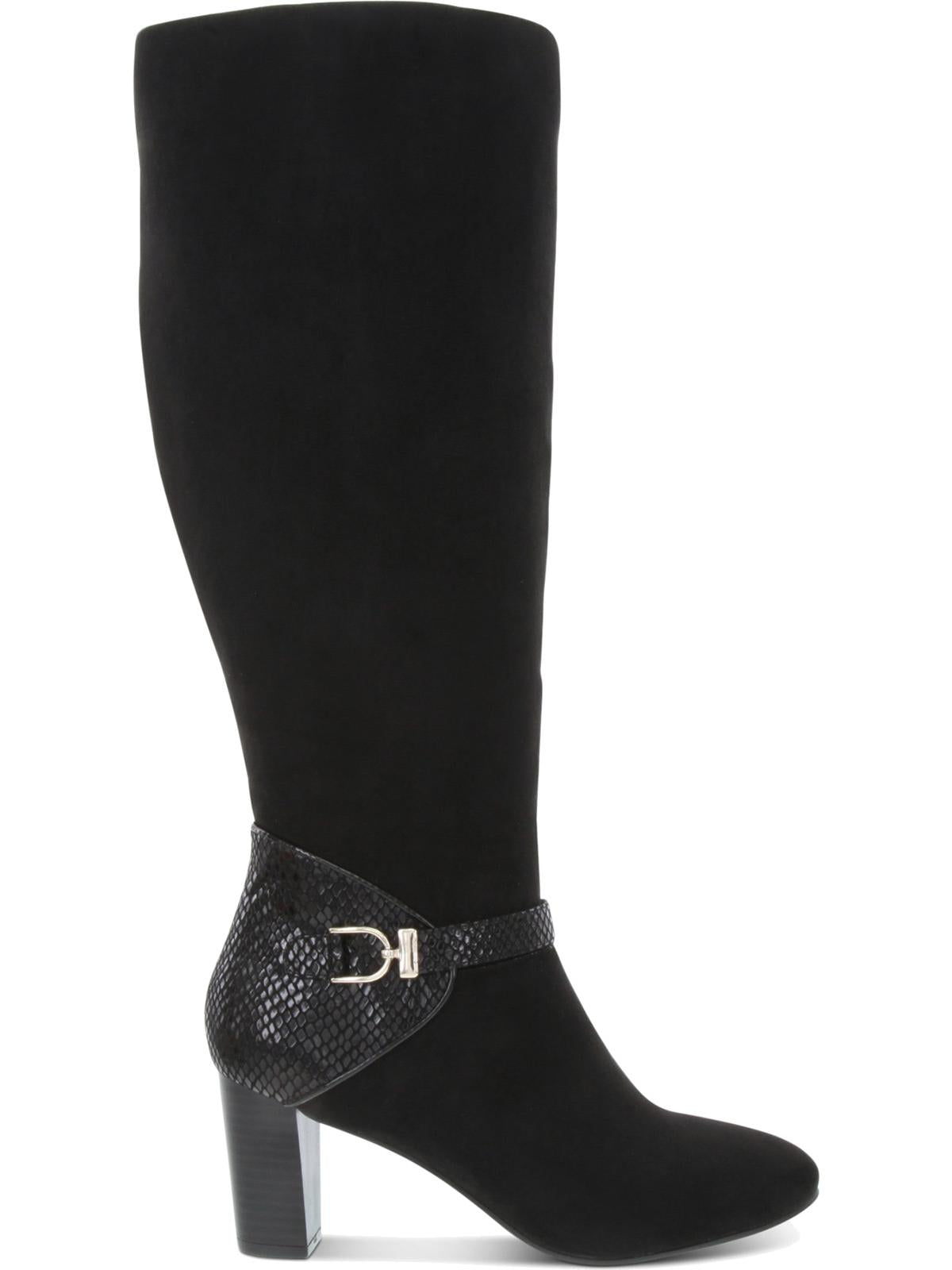 Karen Scott Women's Sharonn Faux Suede Knee High Dress Boots Black Size 7.5 M