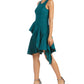 Natori Women's Ruffled Asymmetrical a Line Dress Blue Size 4