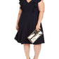Jessica Howard Women's Plus Ruffled a Line Dress Black Size 16W