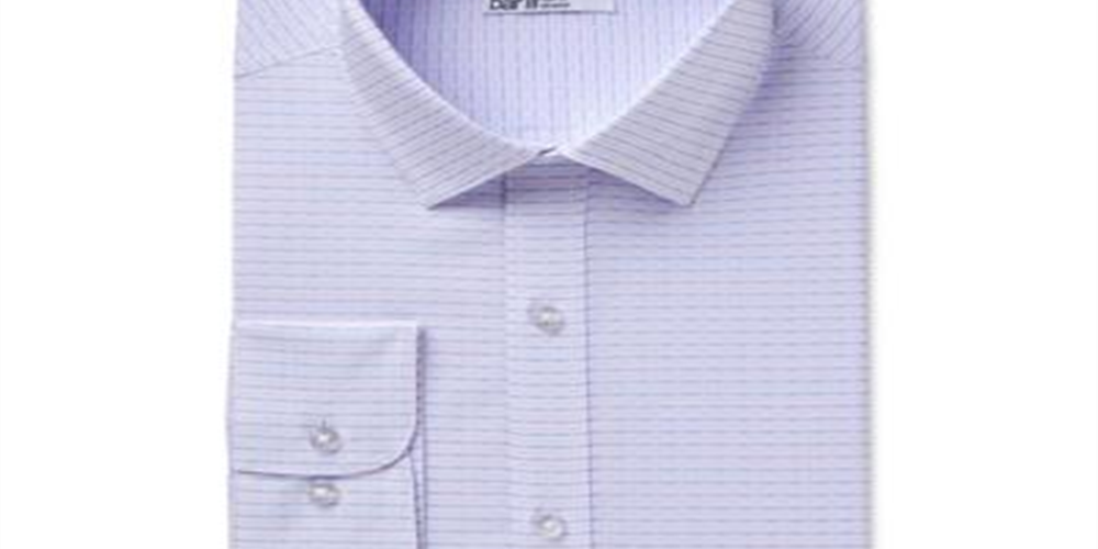 Bar III Men's Easy Care Geometric Collared Classic Fit Stretch Dress Shirt -Pink Size S