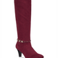 Karen Scott Women's Hollee Fabric Almond Toe Knee High Fashion Boots Red Size 6.5 M