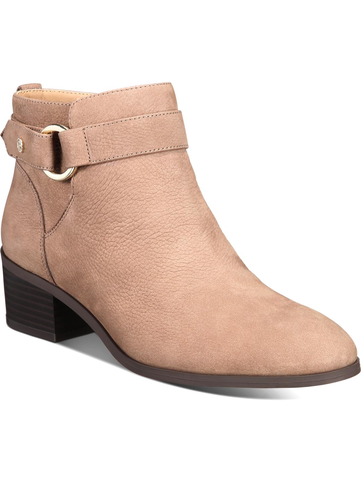 Giani Bernini Women's Putneyy Leather Almond Toe Ankle Fashion Boots Beige Size 8.5 M