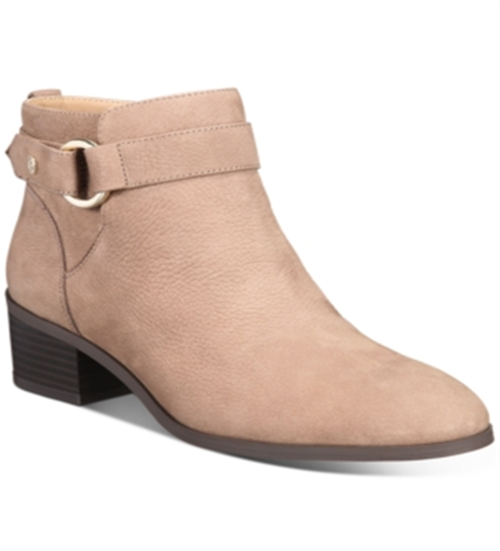 Giani Bernini Women's Putneyy Leather Almond Toe Ankle Fashion Boots Beige Size 8.5 M