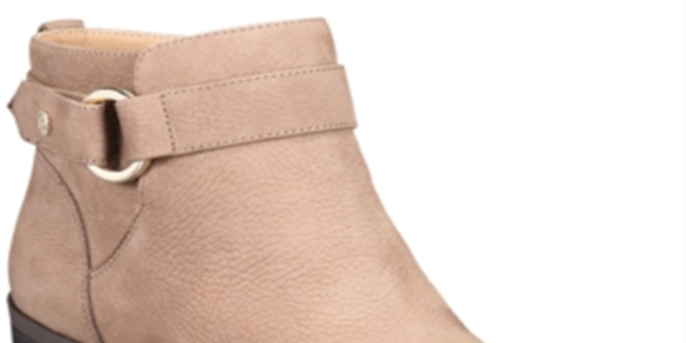 Giani Bernini Women's Putneyy Leather Almond Toe Ankle Fashion Boots Beige Size 8.5 M