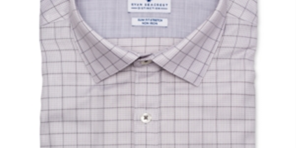 Ryan Seacrest Distinction Men's Ultimate Active Stretch Dobby Check Dress Shirt White Size M