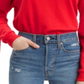 लेविस वीमेन का फ्रिंज्ड क्रूनेक स्वेटशर्ट रेड साइज़ XXL