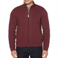 Perry Ellis Men's Ottoman Rib Knit Full Zip Long Sleeve Shirt Wine Size X-Large