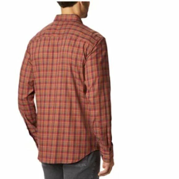 Columbia Men's Big & Tall Vapor Ridge Iii Modern Classic-Fit Plaid Shirt Orange Size Medium