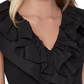 Bcbgmaxazria महिलाओं के लिए पेपलम रफ़ल्ड टॉप काला साइज़ XXS