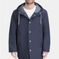 Tommy Hilfiger Men's Rubberized Pu Midlength Hooded Blue Size Medium
