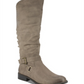 WHITE MOUNTAIN Womens Liona Faux Suede Tall Riding Boots Taupe 5 M