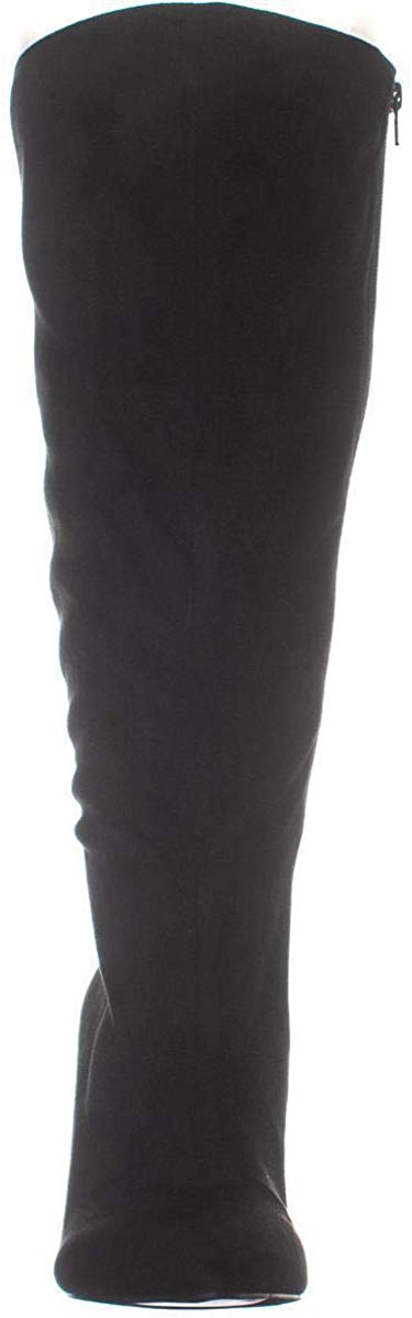 Thalia Sodi Women's Rajel Faux Suede Wide Calf Knee High Boots Black Size 6.5W