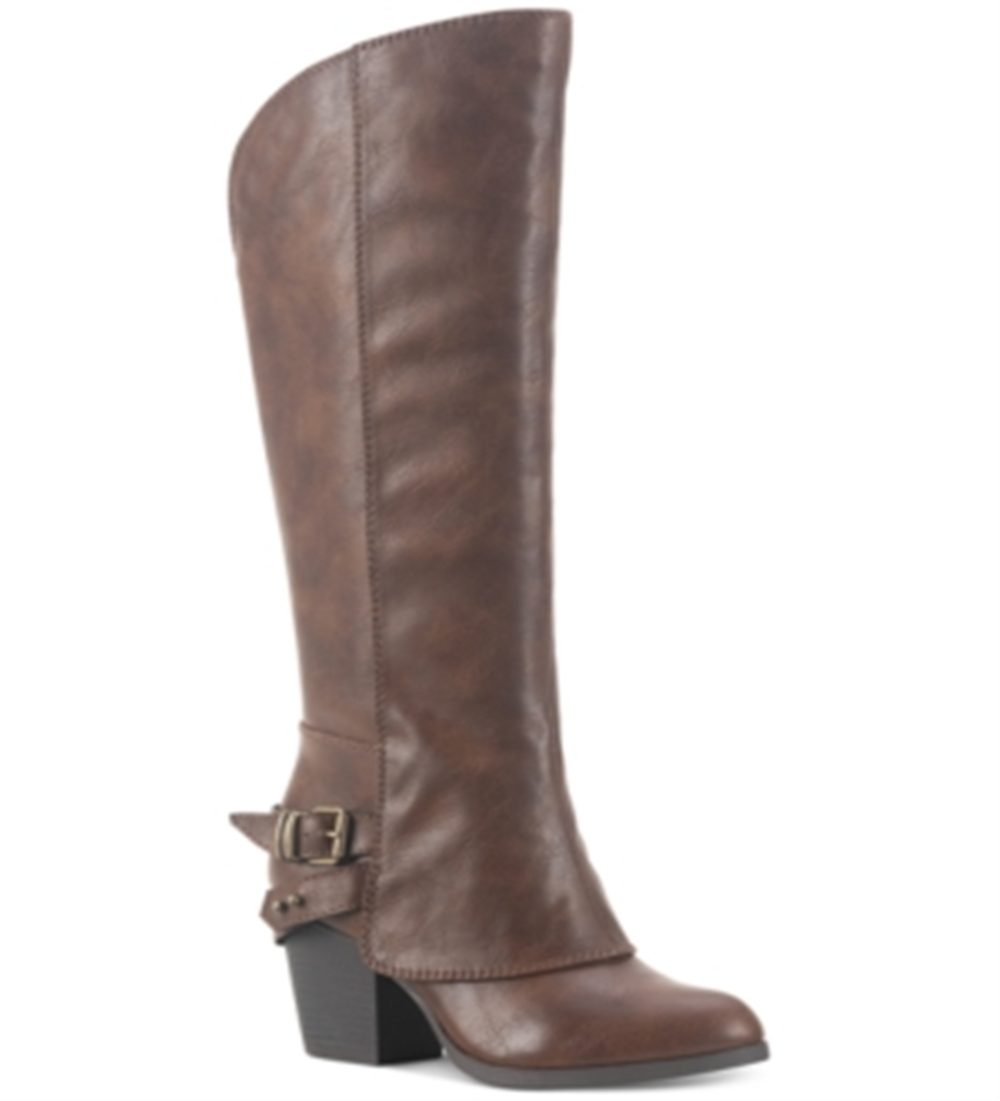 American Rag Womens Emilee Faux Leather Knee-High Riding Boots Brown Size 9.5