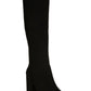 Bar Iii Womens Black 0.5 Platform Stretch Gore Lug Sole Padded Gypsee Round Toe Block Heel Zip-up Heeled Boots 10 M