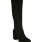 Bar Iii Womens Black 0.5 Platform Stretch Gore Lug Sole Padded Gypsee Round Toe Block Heel Zip-up Heeled Boots 10 M
