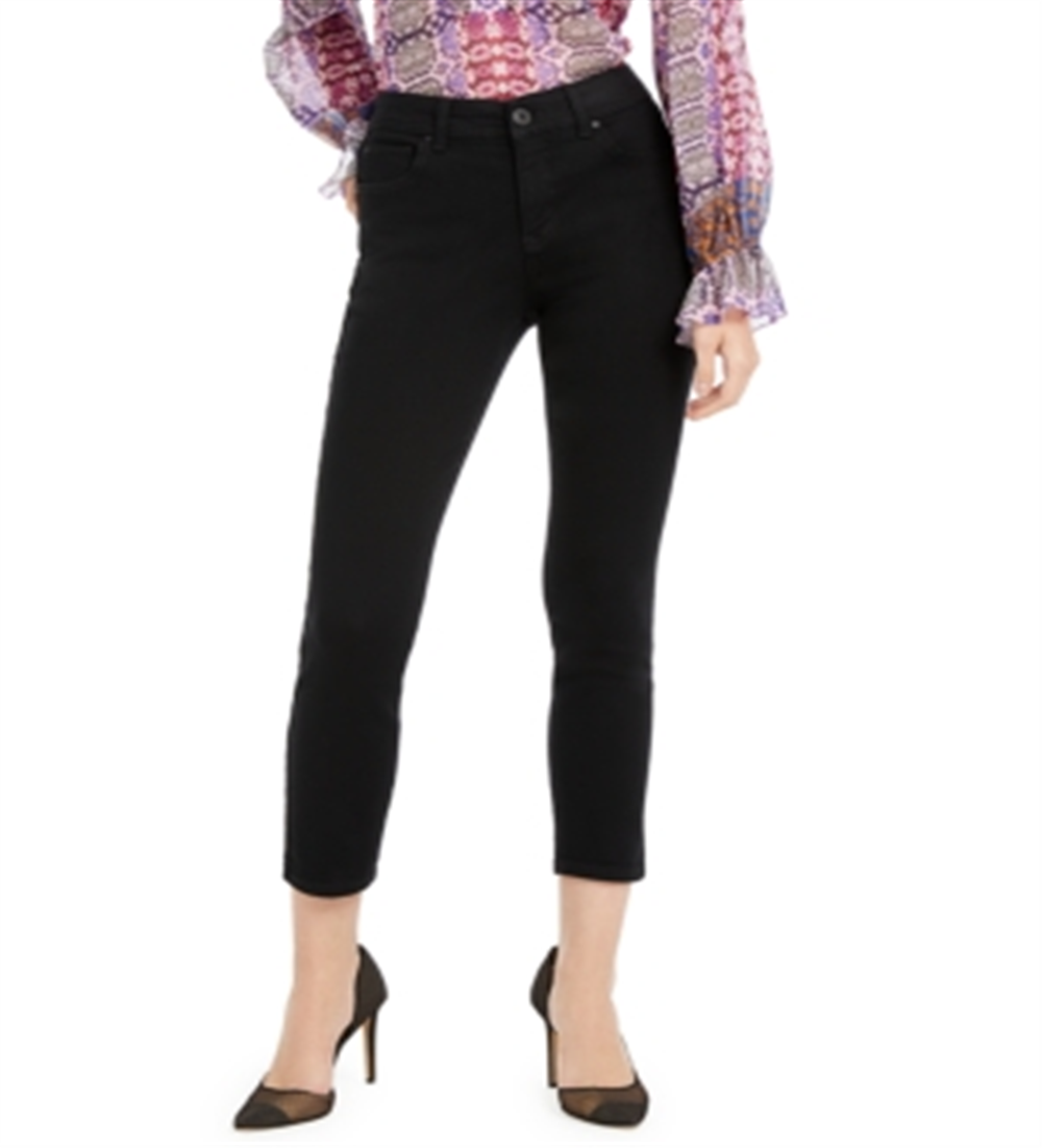 INC International Concepts Women's Tummy Control with Skinny Ankle Jeans Black Size 0