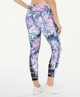 Ideology Women's Yoga Fitness Athletic Leggings Purple Multi  Size M
