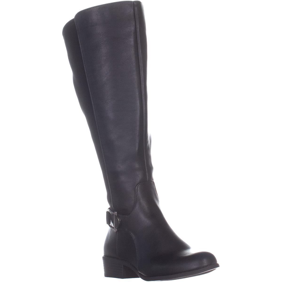 Alfani Women's Kallumm Fabric Round Toe Mid Calf Fashion Boots Black Size 6M