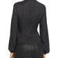 Guess Women's Seeley Printed Ruched Top Black Size X-Large