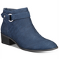 Giani Bernini Putneyy Memory Foam Block-Heel Booties Deep Midnight Leather Blue Size 9 M
