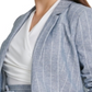 DKNY Women's Pinstripe One Button Blazer Blue Size 18