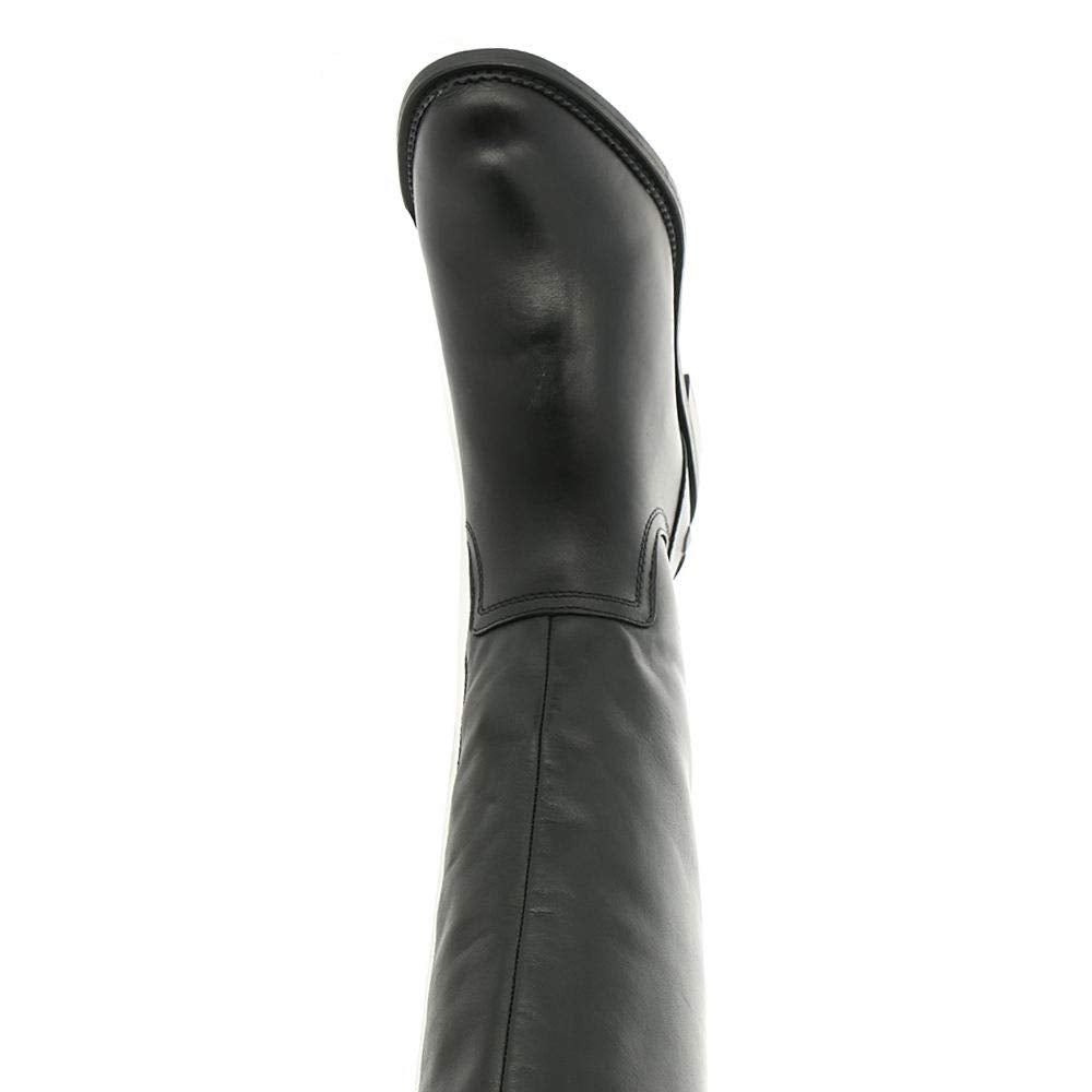 Franco Sarto Women's Henrietta Leather Almond Toe Knee High Fashion Boots Black Size 6M