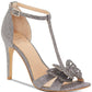 INC International Concepts Women's Rainor Fabric Peep Toe T-Strap Classic Pumps Silver Size 6.5 M