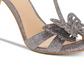INC International Concepts Women's Rainor Fabric Peep Toe T-Strap Classic Pumps Silver Size 6.5 M