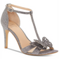 INC International Concepts Women's Rainor Fabric Peep Toe T-Strap Classic Pumps Silver Size 6.5 M