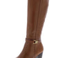 Giani Bernini Women's Arch Support Buckle Accent Slip Resistant Rozario Round Toe Block Heel Zip up Leather Boots Brown Size 8 M