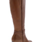 Giani Bernini Women's Arch Support Buckle Accent Slip Resistant Rozario Round Toe Block Heel Zip up Leather Boots Brown Size 8 M