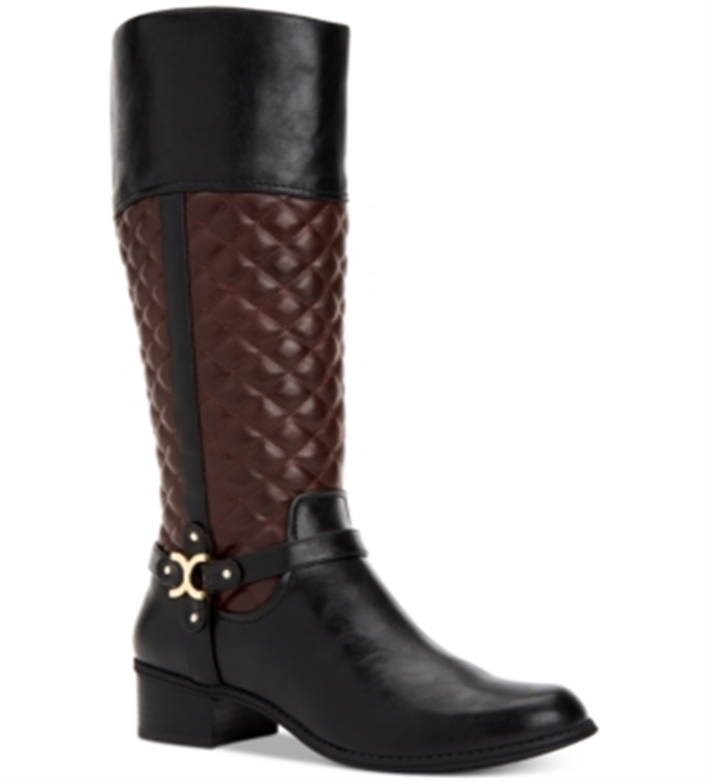 Womens CC35 Helenn Zip up Mid Calf Boots Black/Brown Black Size 8 M