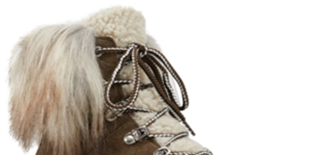 Nine West Alex Faux-Fur Booties Women's Shoes Brown Size 9.5