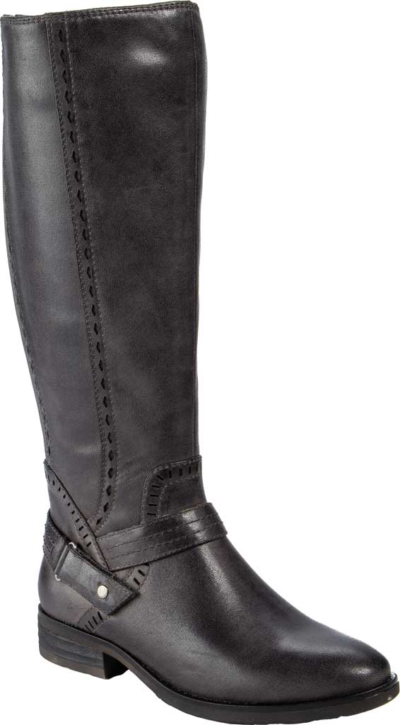 Baretraps Womens Gray Flex Gore Hook and Loop Accent Cushioned Comfort Abram Almond Toe Block Heel Zip-up Boots 8.5 M