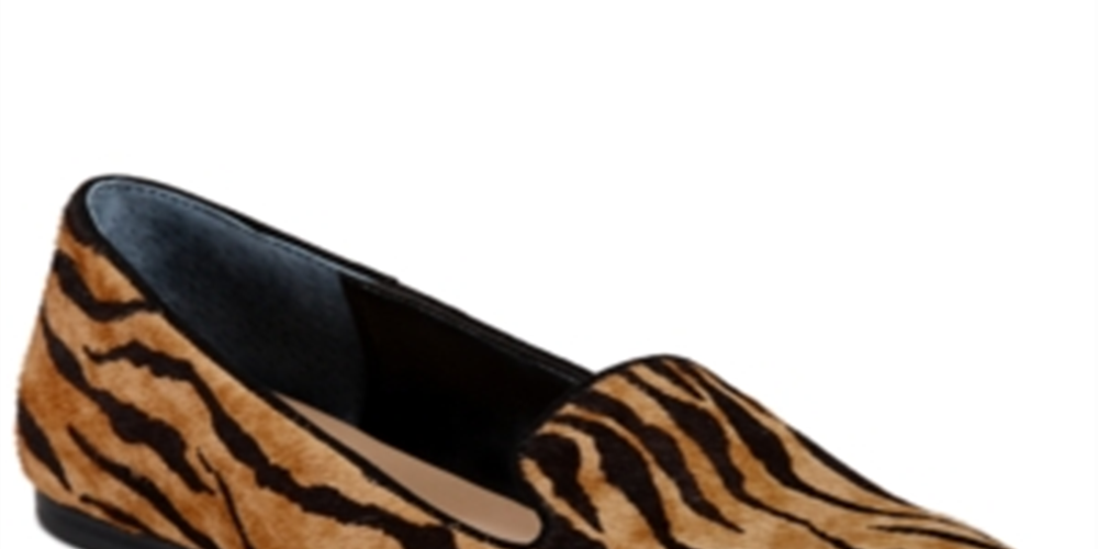 Alfani Women's Poee Leather Tiger Print Loafers Brown Size 10 M
