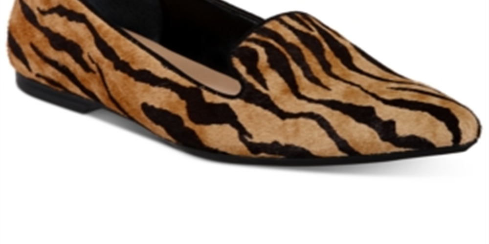 Alfani Women's Poee Leather Tiger Print Loafers Brown Size 10 M