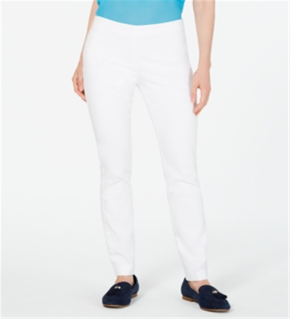 Charter Club Women's Stretch Twill Pants White Size XL