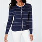 Charter Club Women's Printed Button Blue Size X-Small