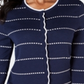 Charter Club Women's Printed Button Blue Size X-Small