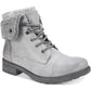 White Mountain Women's Sandro Combat Faux Leather Lug Sole Boots Gray Size 8 M