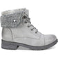 White Mountain Women's Sandro Combat Faux Leather Lug Sole Boots Gray Size 8 M